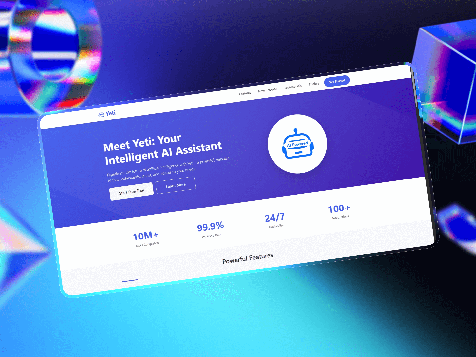 Yeti – Advanced AI Assistant Landing Page (Bootstrap 5)
