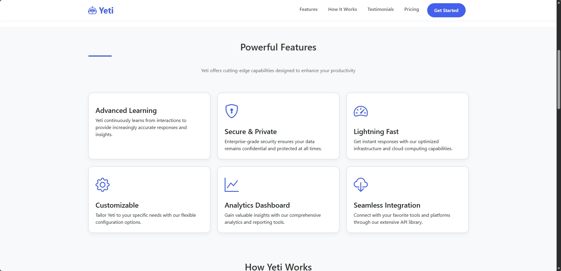 Preview Yeti – Advanced AI Assistant Landing Page (Bootstrap 5) 4