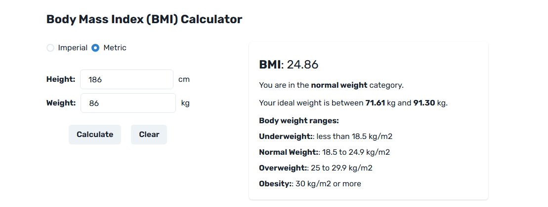 ReadyTools BMI Calculator